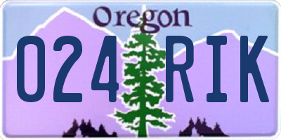 OR license plate 024RIK