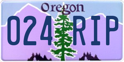 OR license plate 024RIP