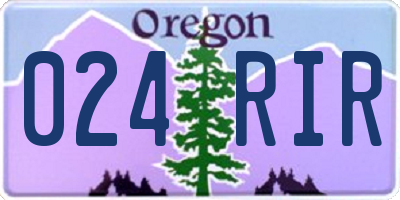 OR license plate 024RIR