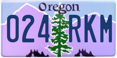 OR license plate 024RKM