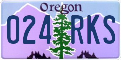 OR license plate 024RKS