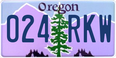 OR license plate 024RKW