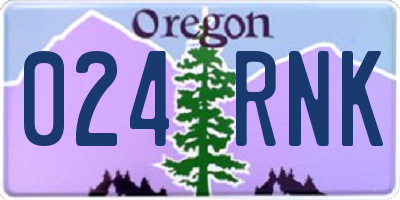 OR license plate 024RNK