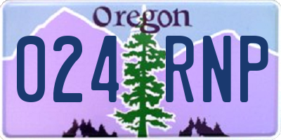 OR license plate 024RNP