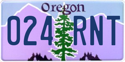 OR license plate 024RNT