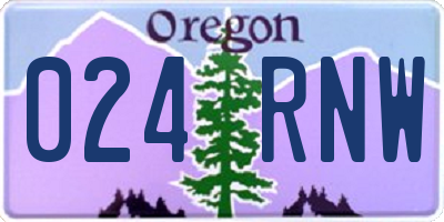 OR license plate 024RNW