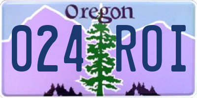 OR license plate 024ROI