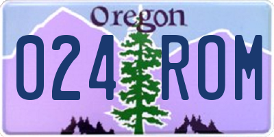 OR license plate 024ROM