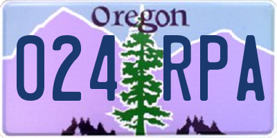 OR license plate 024RPA