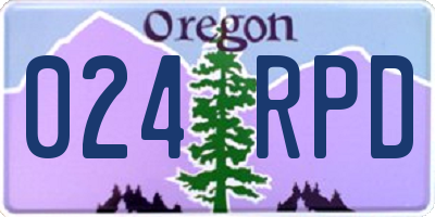 OR license plate 024RPD