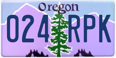 OR license plate 024RPK