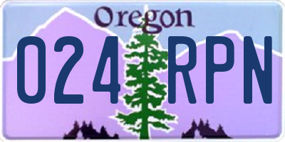 OR license plate 024RPN