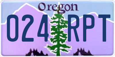 OR license plate 024RPT