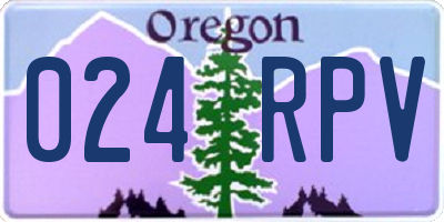 OR license plate 024RPV