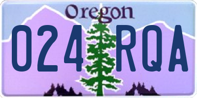 OR license plate 024RQA