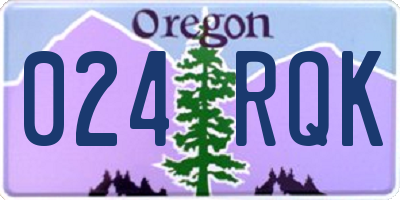 OR license plate 024RQK