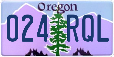 OR license plate 024RQL