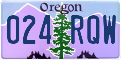 OR license plate 024RQW