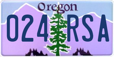 OR license plate 024RSA
