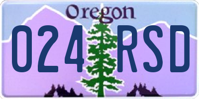OR license plate 024RSD