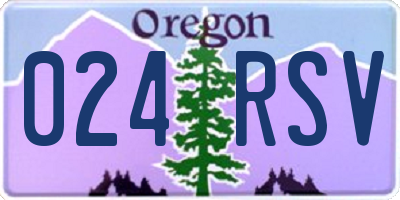 OR license plate 024RSV