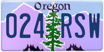 OR license plate 024RSW