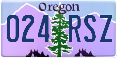 OR license plate 024RSZ