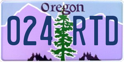 OR license plate 024RTD