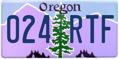OR license plate 024RTF