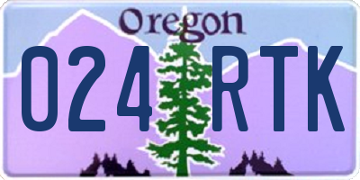 OR license plate 024RTK