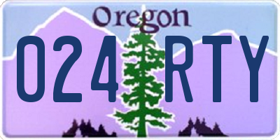 OR license plate 024RTY