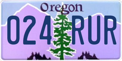 OR license plate 024RUR