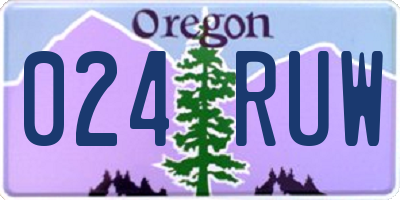 OR license plate 024RUW