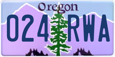 OR license plate 024RWA