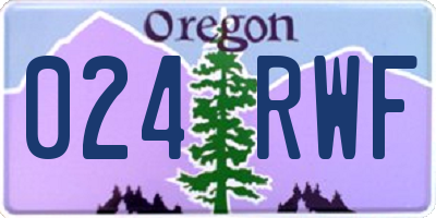 OR license plate 024RWF