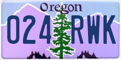 OR license plate 024RWK