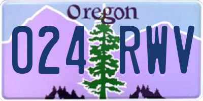 OR license plate 024RWV