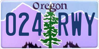 OR license plate 024RWY