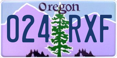 OR license plate 024RXF
