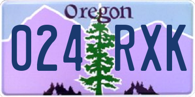 OR license plate 024RXK