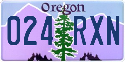 OR license plate 024RXN