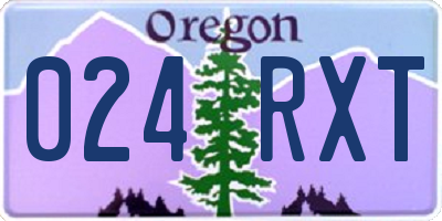OR license plate 024RXT
