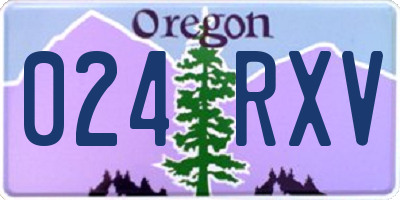 OR license plate 024RXV