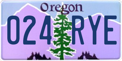 OR license plate 024RYE