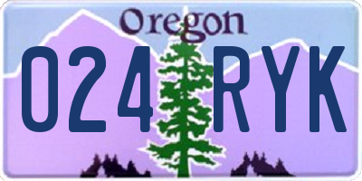 OR license plate 024RYK