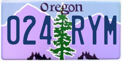 OR license plate 024RYM