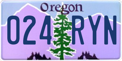 OR license plate 024RYN