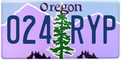 OR license plate 024RYP