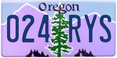 OR license plate 024RYS