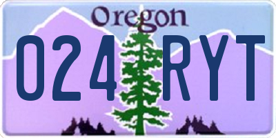 OR license plate 024RYT